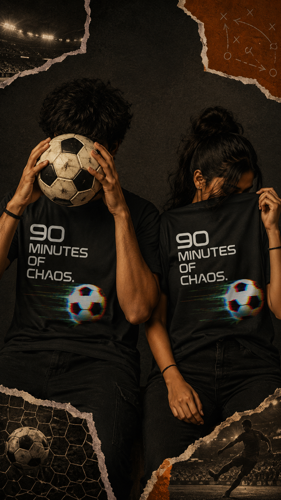 90 Minutes of Chaos | Unisex Football Graphic T-Shirt