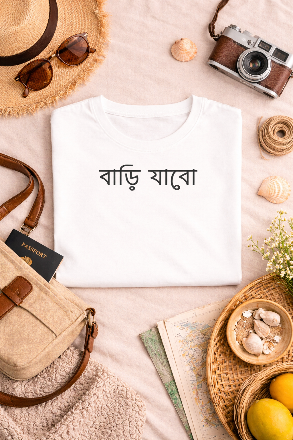 Bari Jabo | White Bengali Emotion Tee